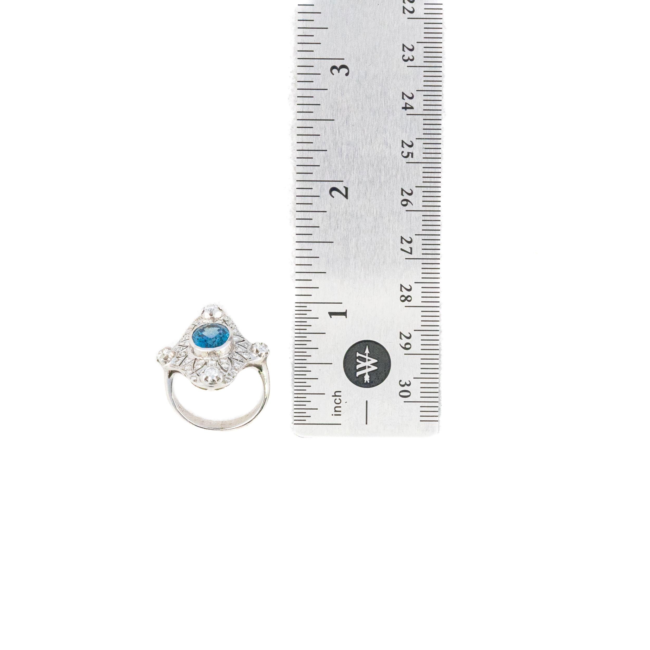 Art Deco Diamant und Saphir Ring (Retro) im Angebot
