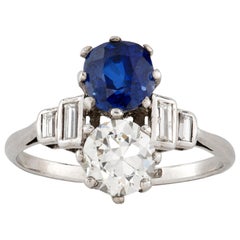 Art Deco Diamond and Sapphire Ring