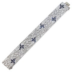 Art Deco Diamond and Synthetic Sapphire Bracelet