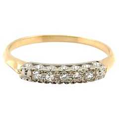 Art Deco Diamond Anniversary Wedding Band originale degli anni '30-'40, anello a 14 carati