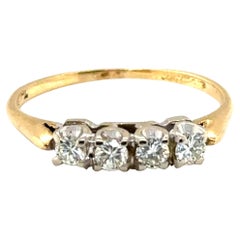 Vintage Art Deco Diamond Anniversary Wedding Band Ring .25ct Original 1940s 14K