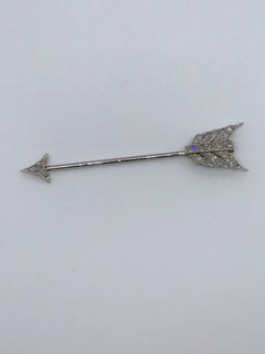 Art Deco Diamond Arrow 18 Karat Jabot Pin