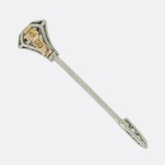 Art Deco Diamond Arrow Jabot Pin