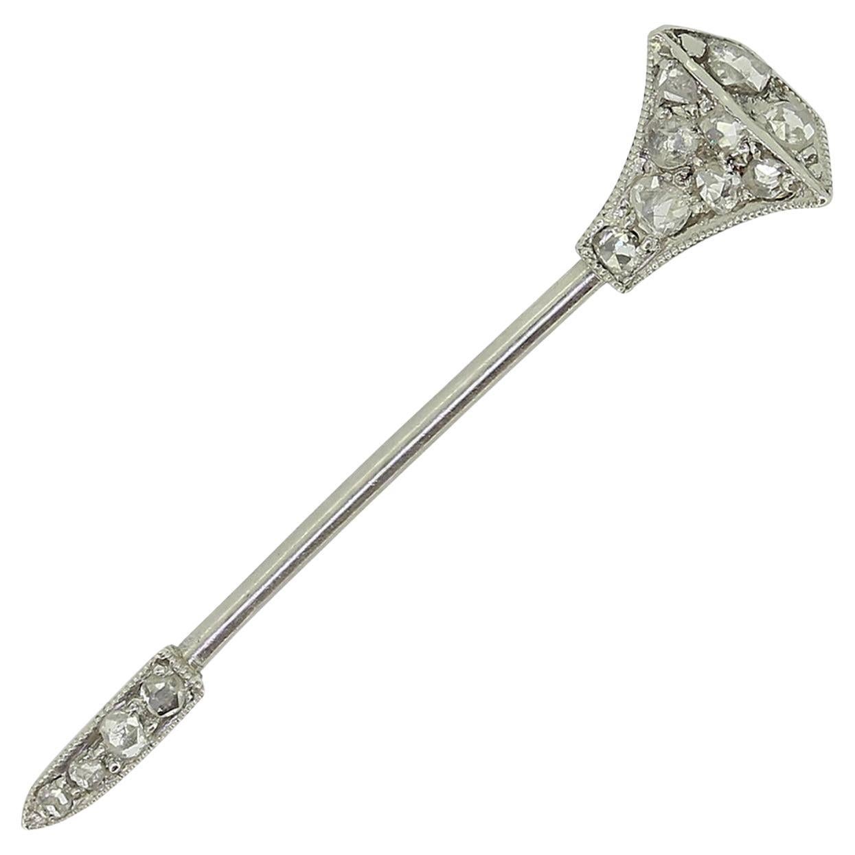 Art Deco Diamond Arrow Jabot Pin For Sale