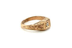 Art Deco Diamond Baby Ring Old Cut 14K Yellow Gold Antique Original 1930's
