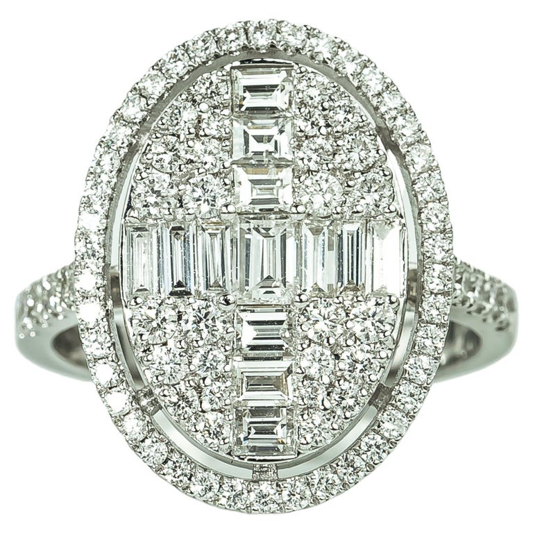 Art Deco Diamond baguette cut ring illusion Setting, 1.6TCW E F VS Diamond  Ring For Sale at 1stDibs | different shape rings, different shapes of rings,  ef vs diamond