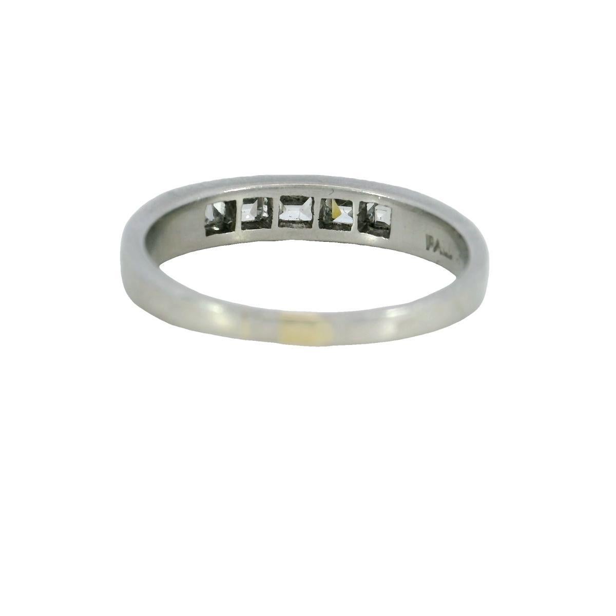 Art Deco Diamond Band Half Eternity Stacker Palladium ~1.22ctw For Sale 1