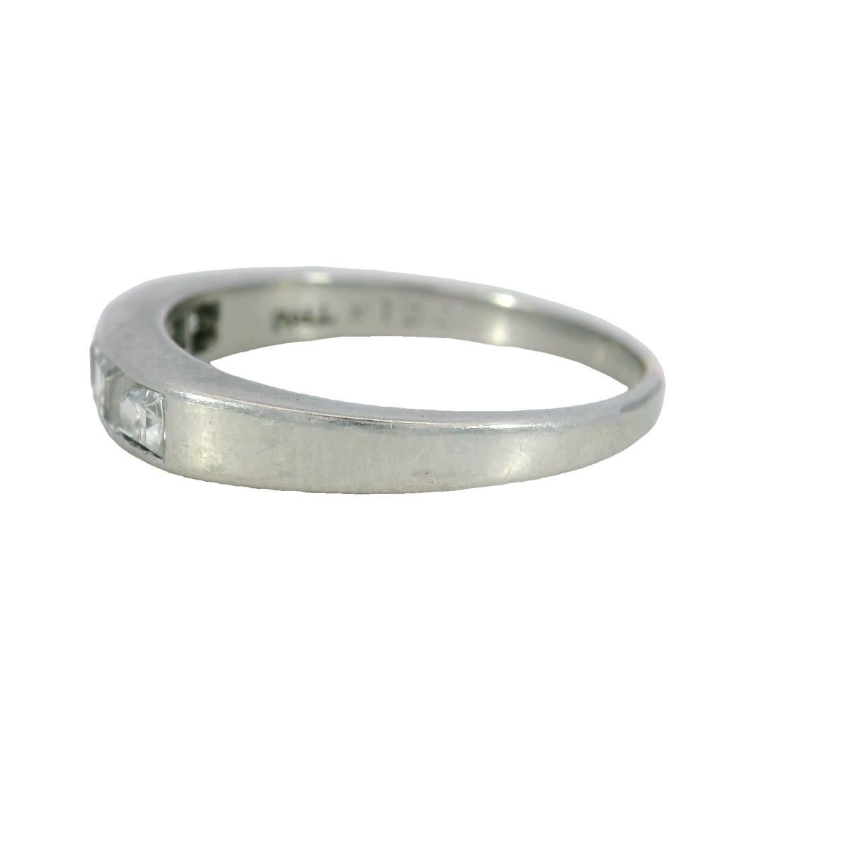 Art Deco Diamond Band Half Eternity Stacker Palladium ~1.22ctw For Sale 2