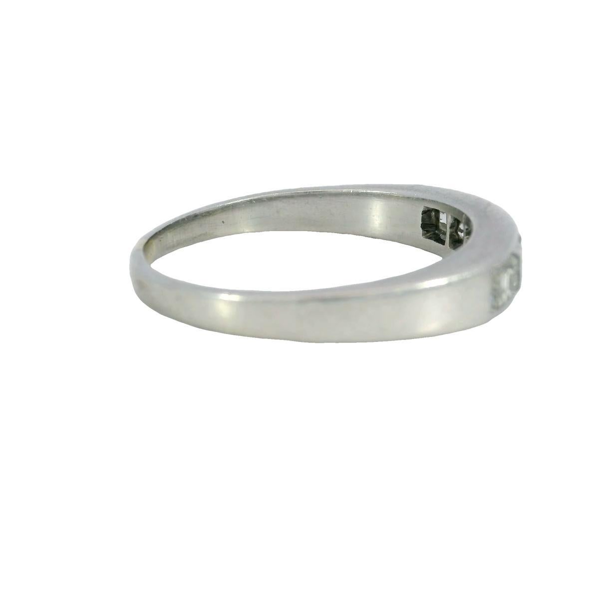 Art Deco Diamond Band Half Eternity Stacker Palladium ~1.22ctw For Sale 3