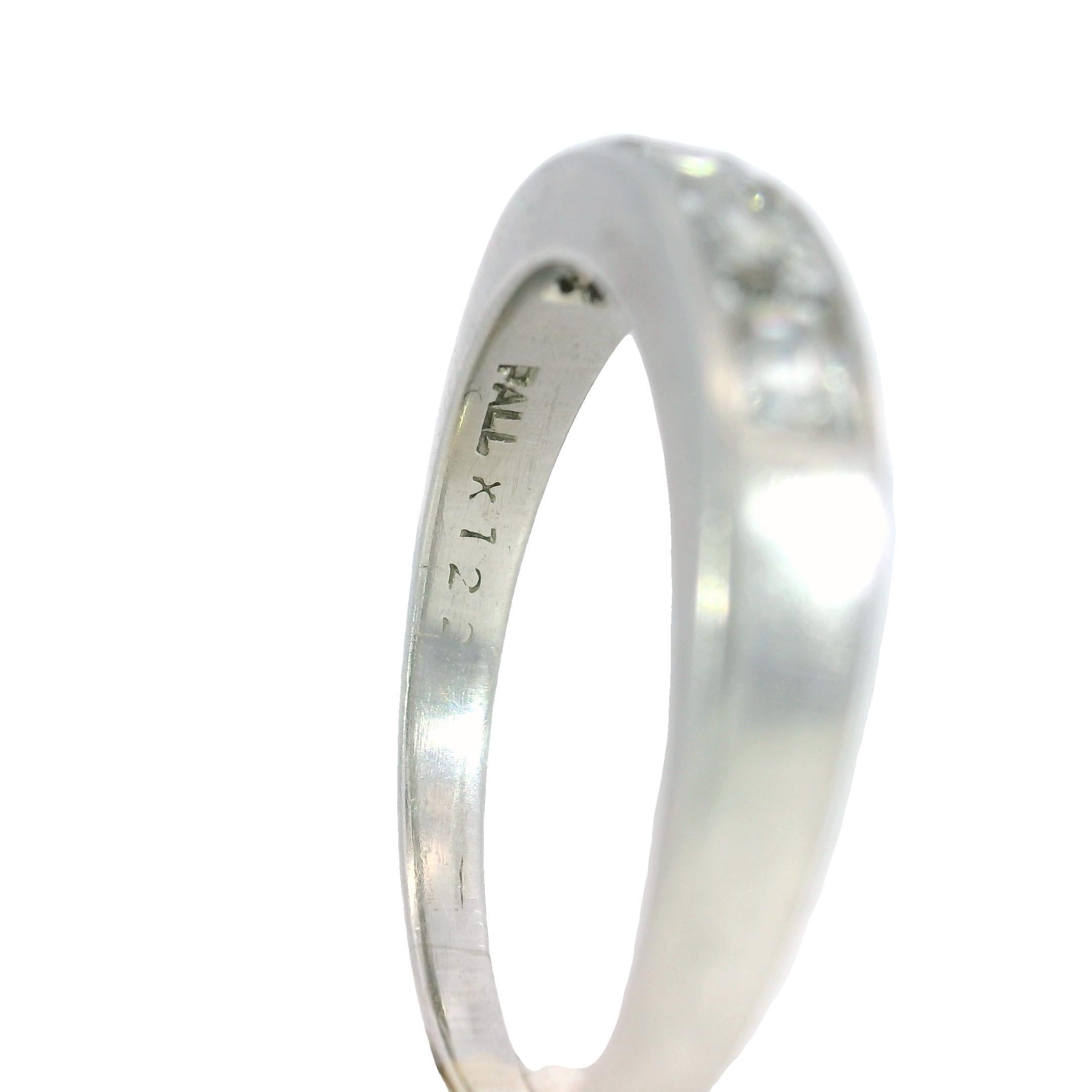 Art Deco Diamond Band Half Eternity Stacker Palladium ~1.22ctw For Sale 5