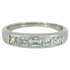 Art Deco Diamond Band Half Eternity Stacker Palladium ~1.22ctw