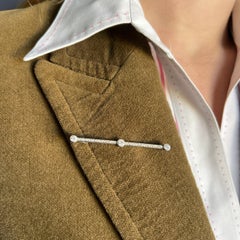 Art Deco Diamond Bar Brooch - 1ct Old European Cut Diamonds - Platinum & 18k