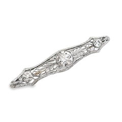 Art Deco Diamond Bar Brooch