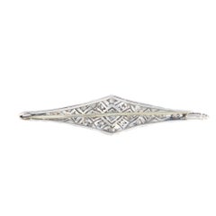 Art Deco Diamond Bar Brooch in Platinum