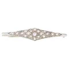 Spilla Art Deco con barretta di diamanti in platino