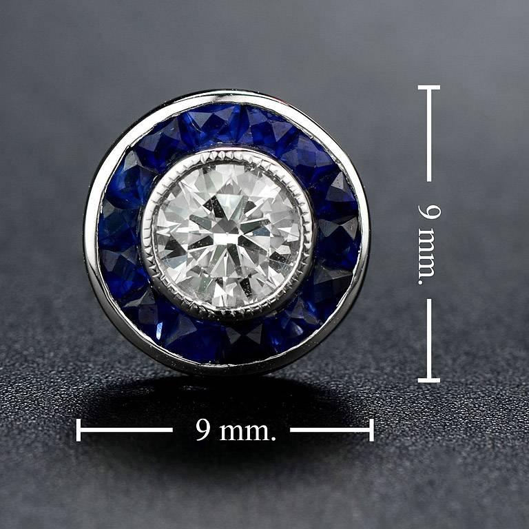 Diamond Blue Sapphire Set Pendant and Stud Earrings 1