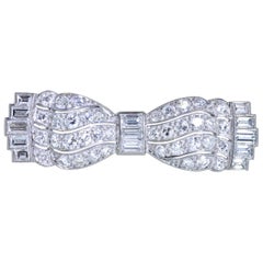 Art Deco Diamond Bow Brooch, circa 1930