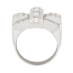 Art Deco Diamond Bow Cocktail Ring, circa 1920s