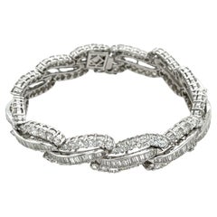 1950-1960' Diamond Bracelet 12.0ct Set In Platinum
