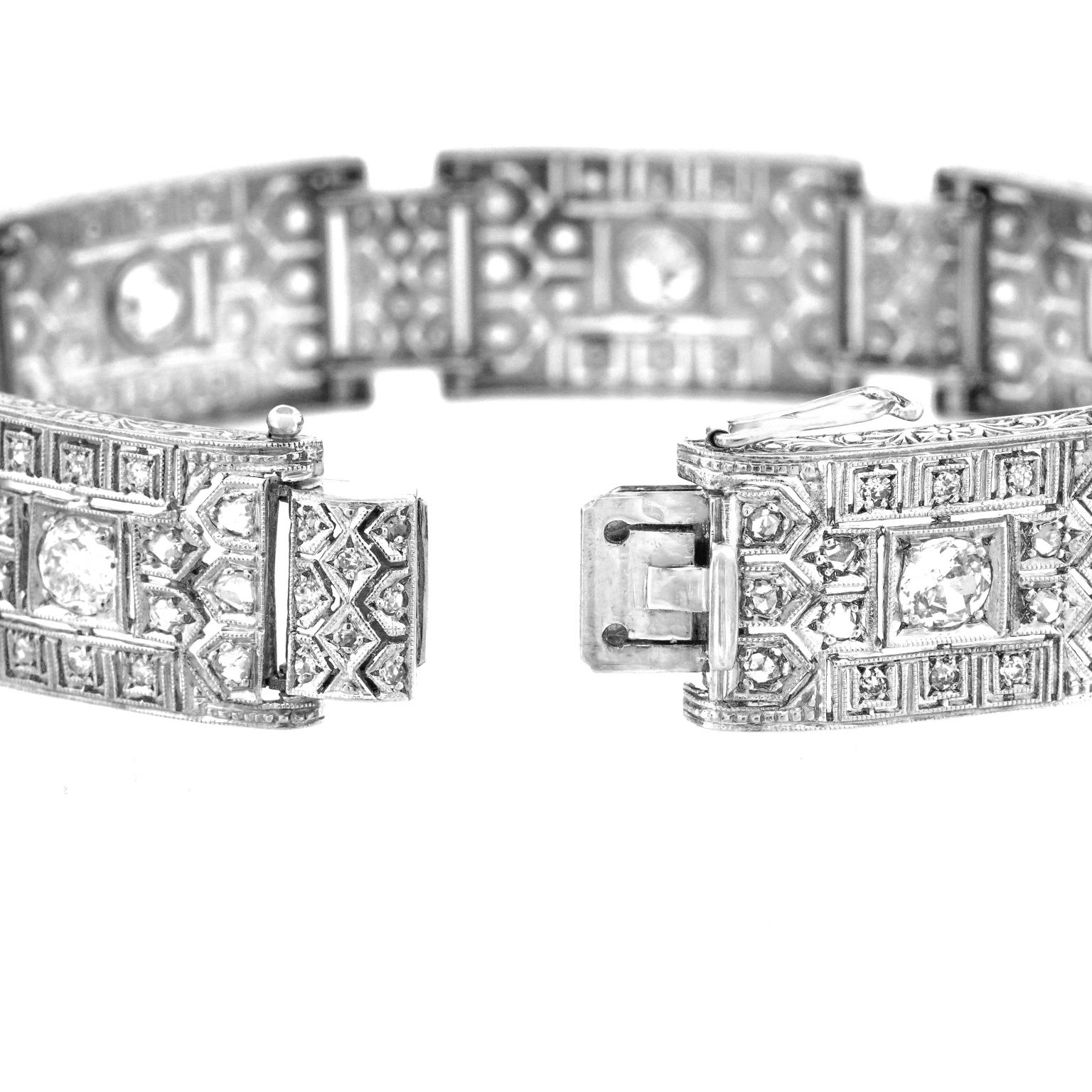 Art Deco Diamond Bracelet 18k c1920s Germany For Sale 5