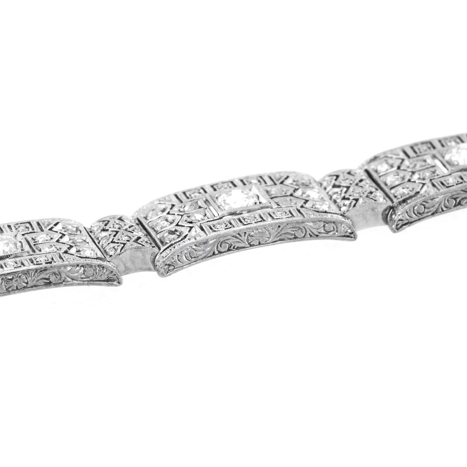 Art Deco Diamond Bracelet 18k c1920s Germany For Sale 6