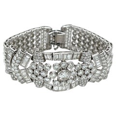 Art Deco Diamond Bracelet 31.40ct Set In Platinum