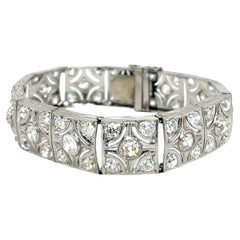 Antique Art Deco Diamond Bracelet 8.0ct Set In Platinum