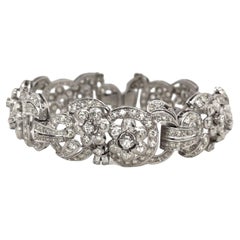 Art Deco Diamond Bracelet 8.10ct Set In Platinum