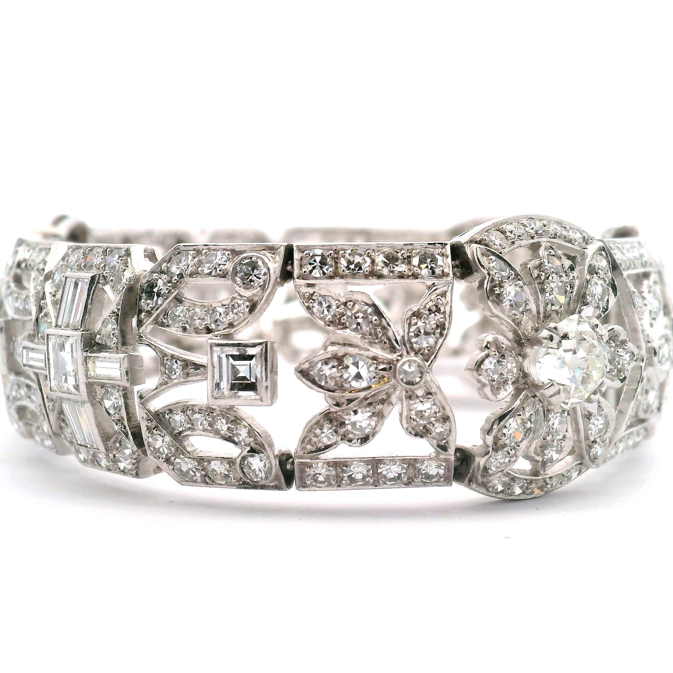 Art-Déco-Diamantarmband im Angebot 9