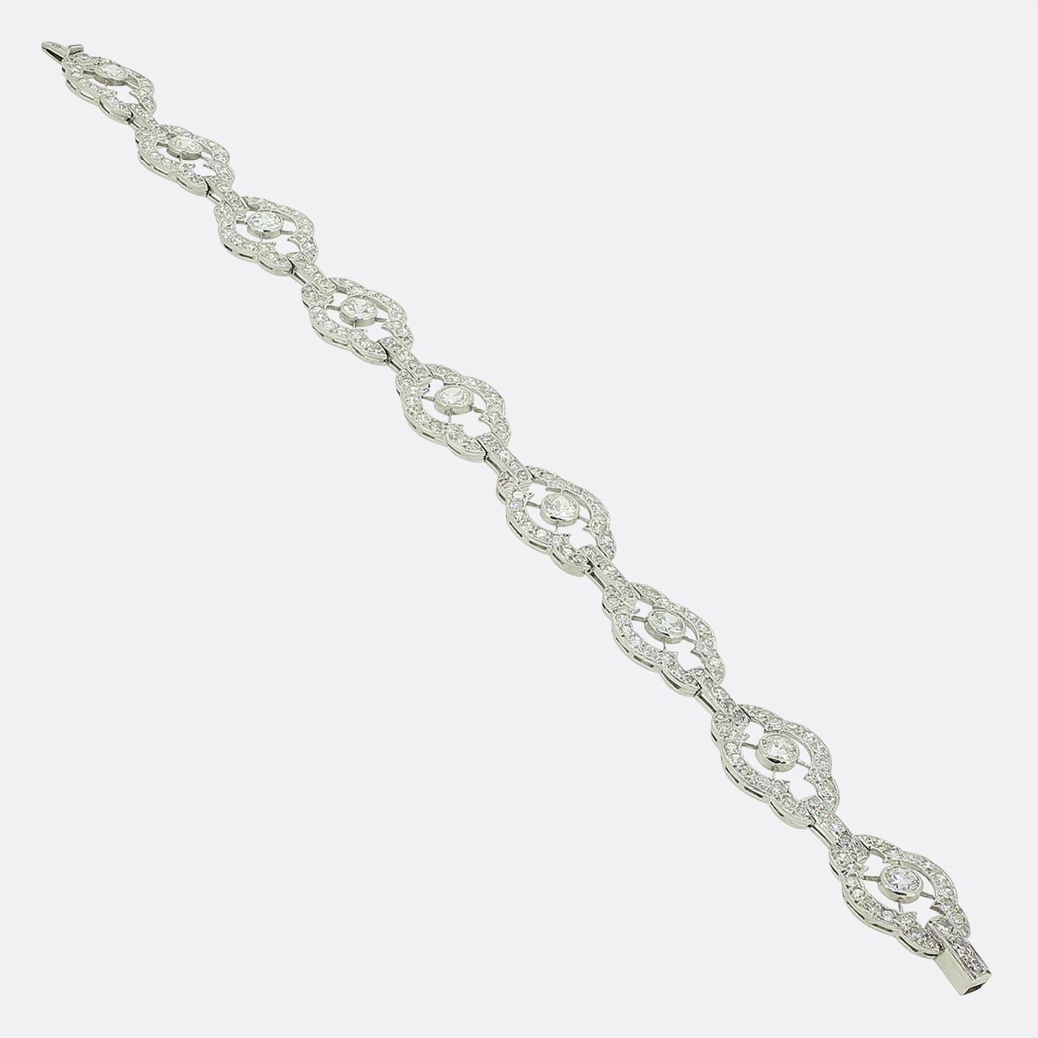 Pulsera de diamantes Art Déco Art Decó en venta