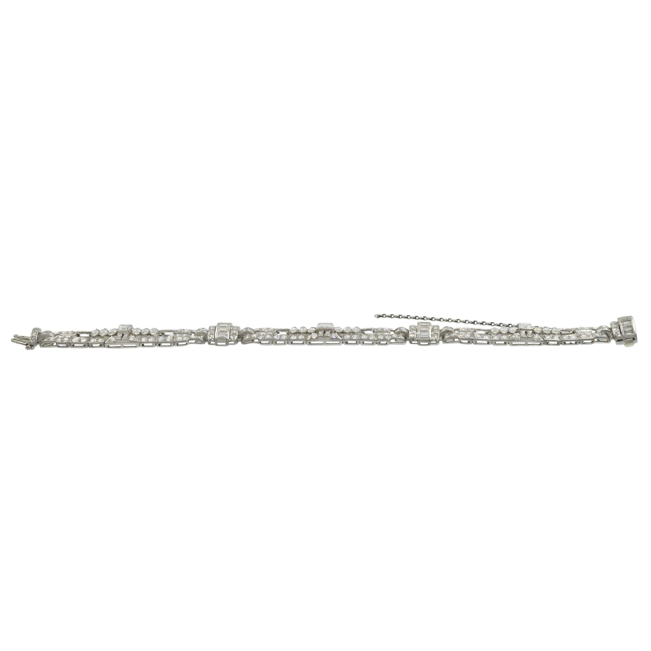 Round Cut Art Deco Diamond Bracelet
