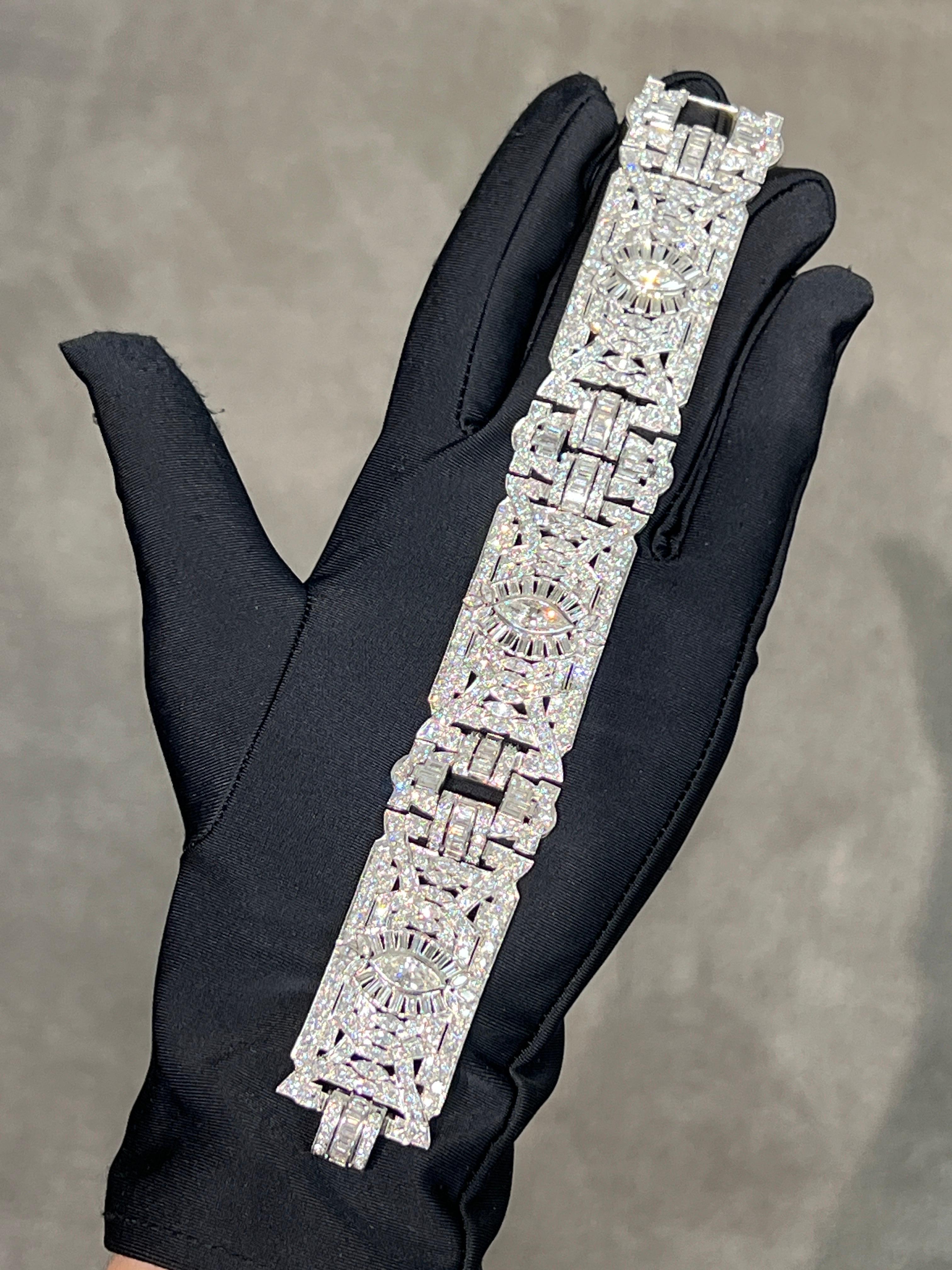 Mixed Cut Art Deco Diamond Bracelet