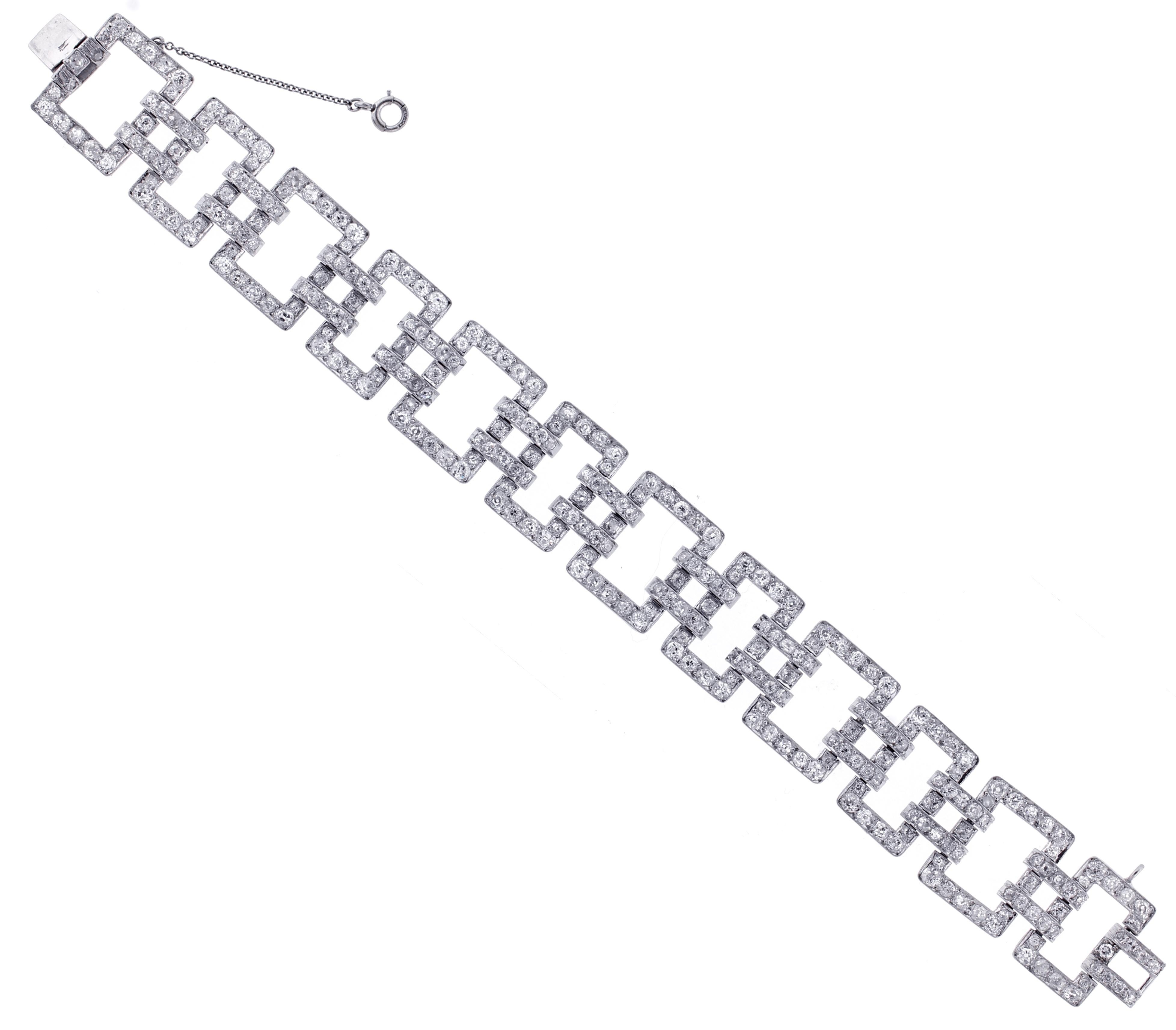 Diamond Open Link Antique Edwardian Bracelet 2