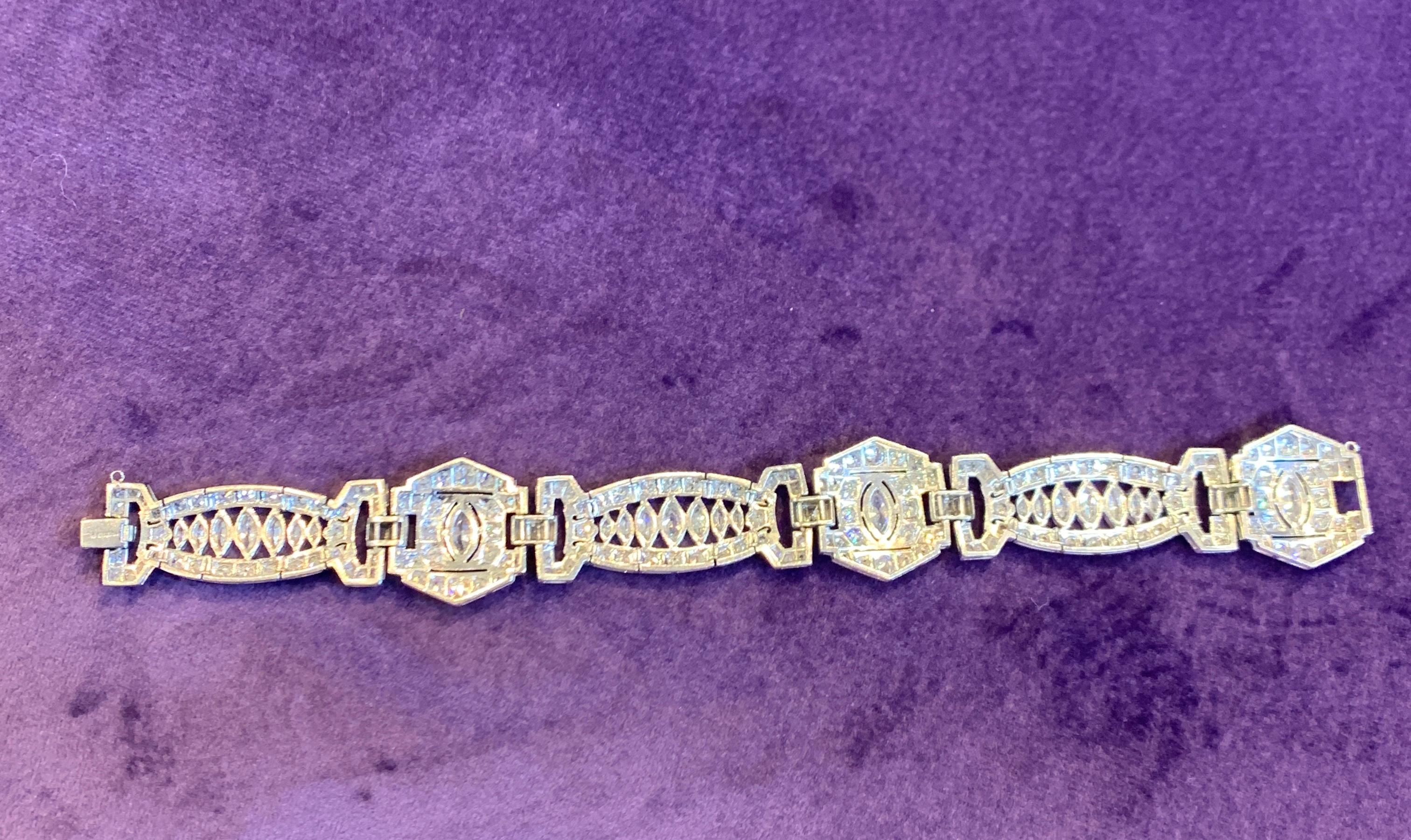 Women's Art Deco Diamond Bracelet For Sale