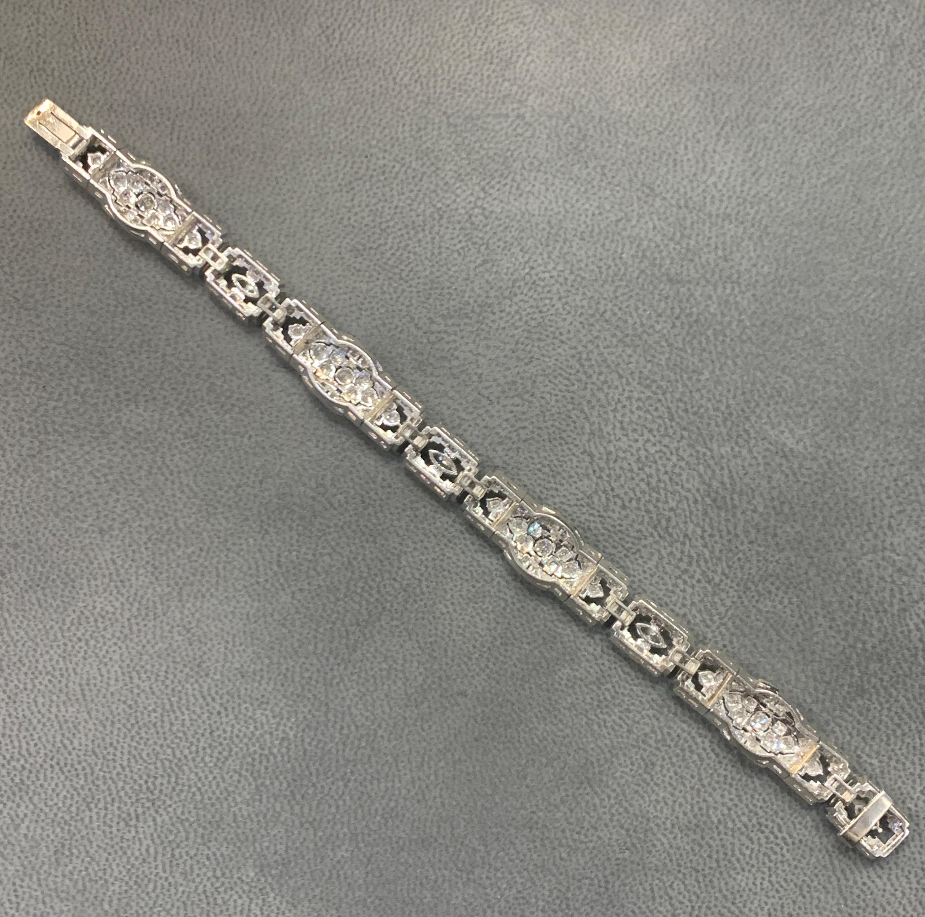 De las mujeres Pulsera de diamantes Art Déco en venta