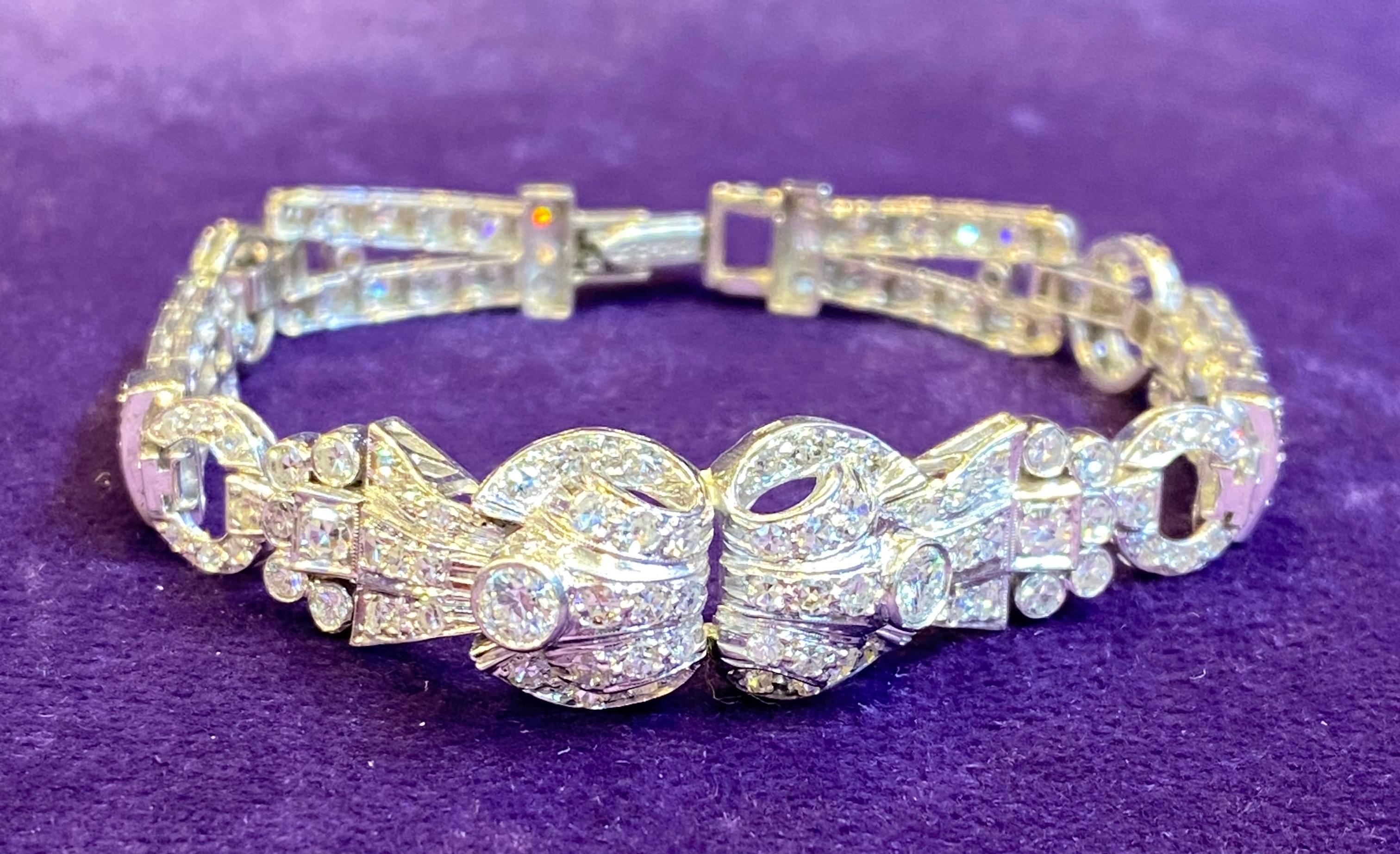 Art Deco Diamond Bracelet For Sale 2