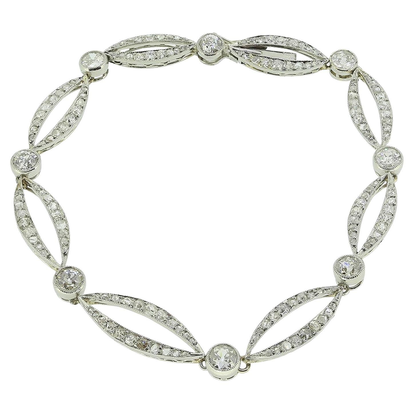 Bracciale Art Deco con diamanti in vendita