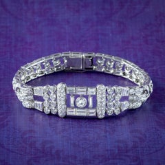 Art Deco Diamant-Armband aus Platin mit 15 Karat Diamanten