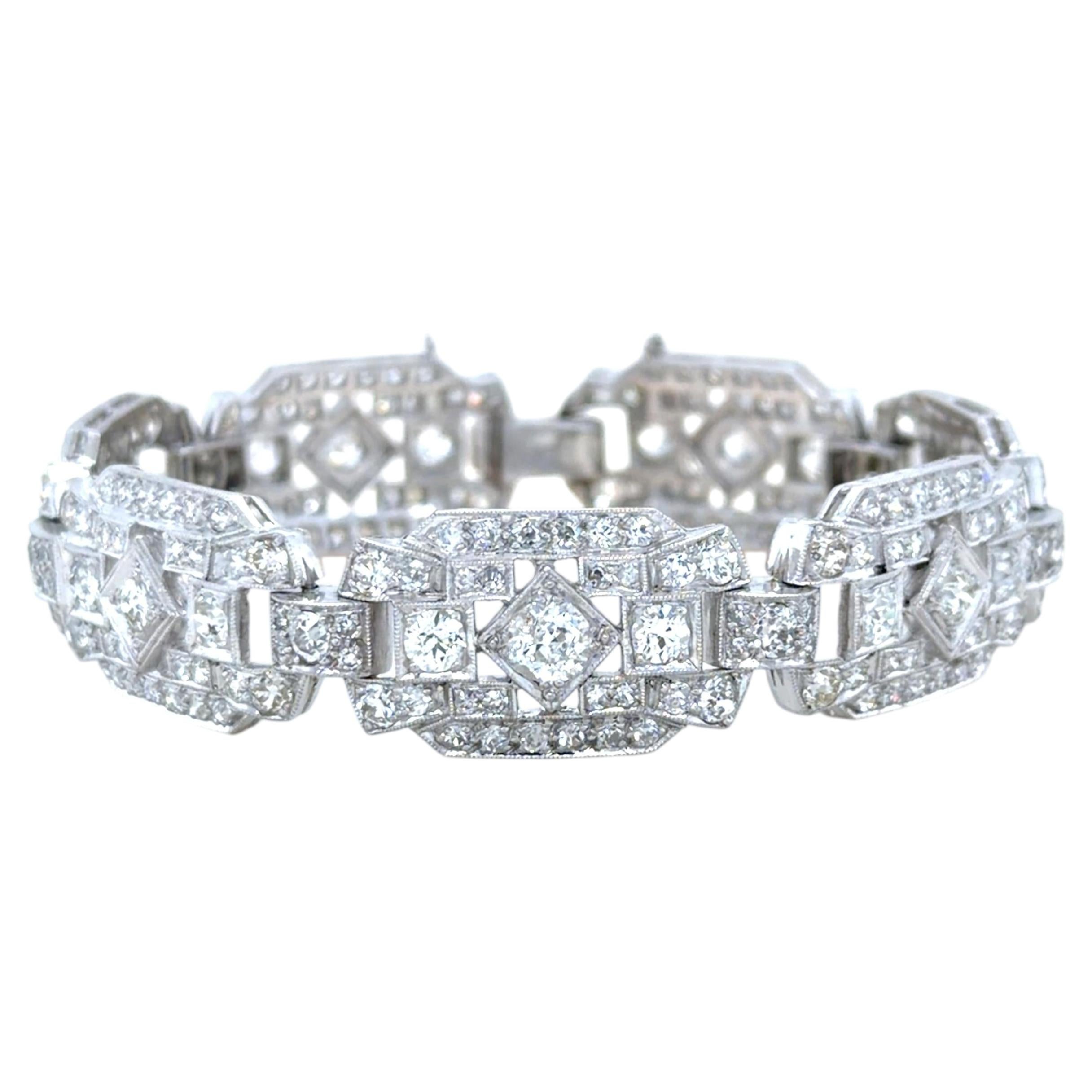 Art Deco Diamond Bracelet, Platinum