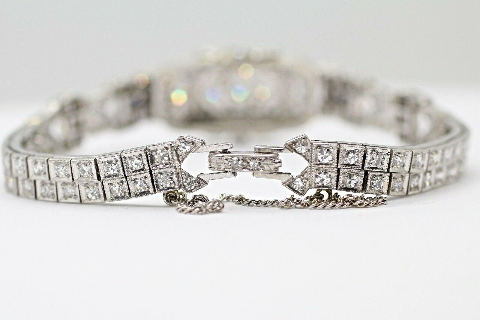 Women's or Men's Art Deco Diamond Bracelet Was a Watch Converted to a Bracelet