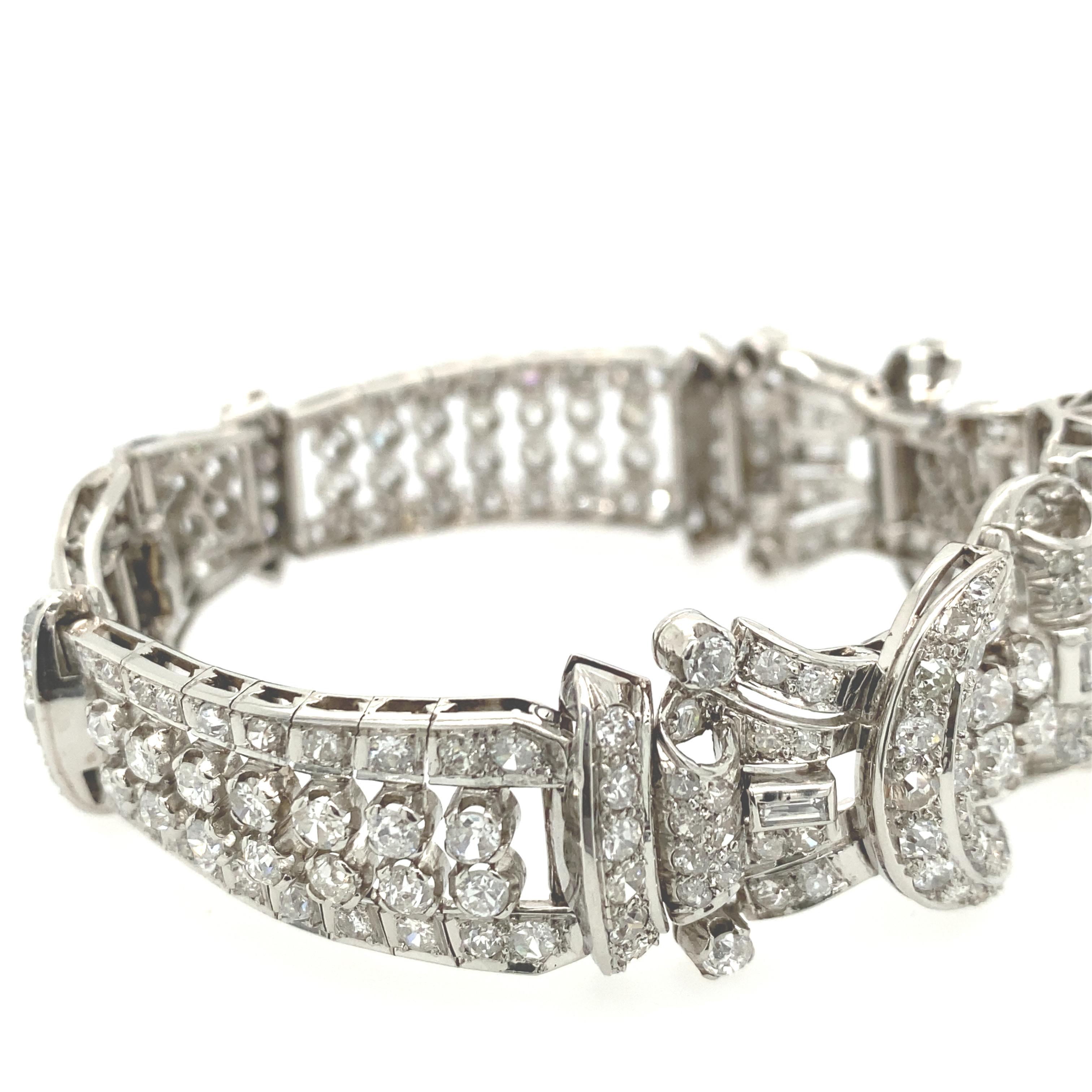 Art Deco Diamond Bracelet with 12.50 Carats of Diamonds In Good Condition In New Orleans, LA