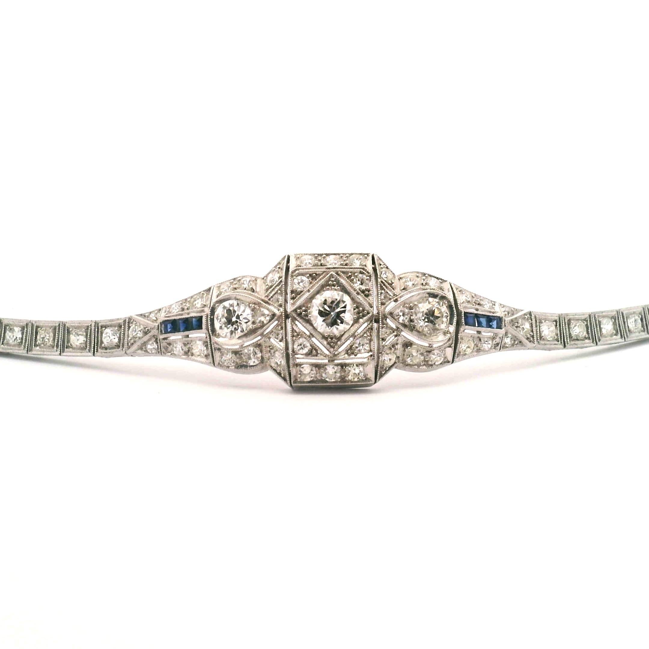 Bracelet Art déco avec saphirs Pour femmes en vente