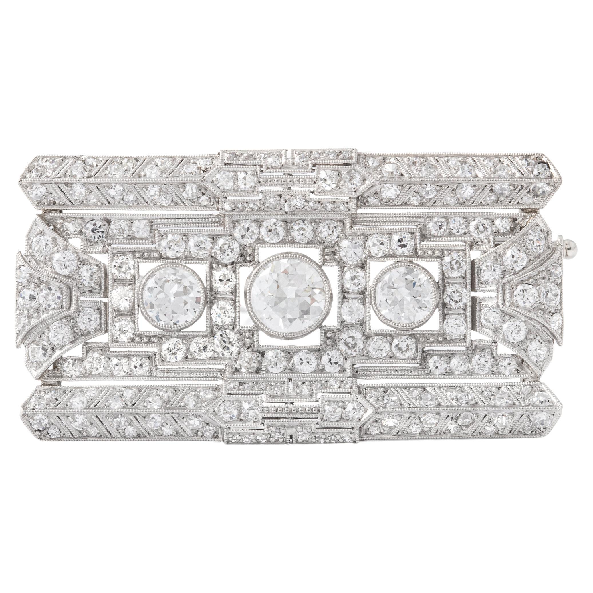 Art Deco Diamant-Brosche 1930er Jahre im Angebot