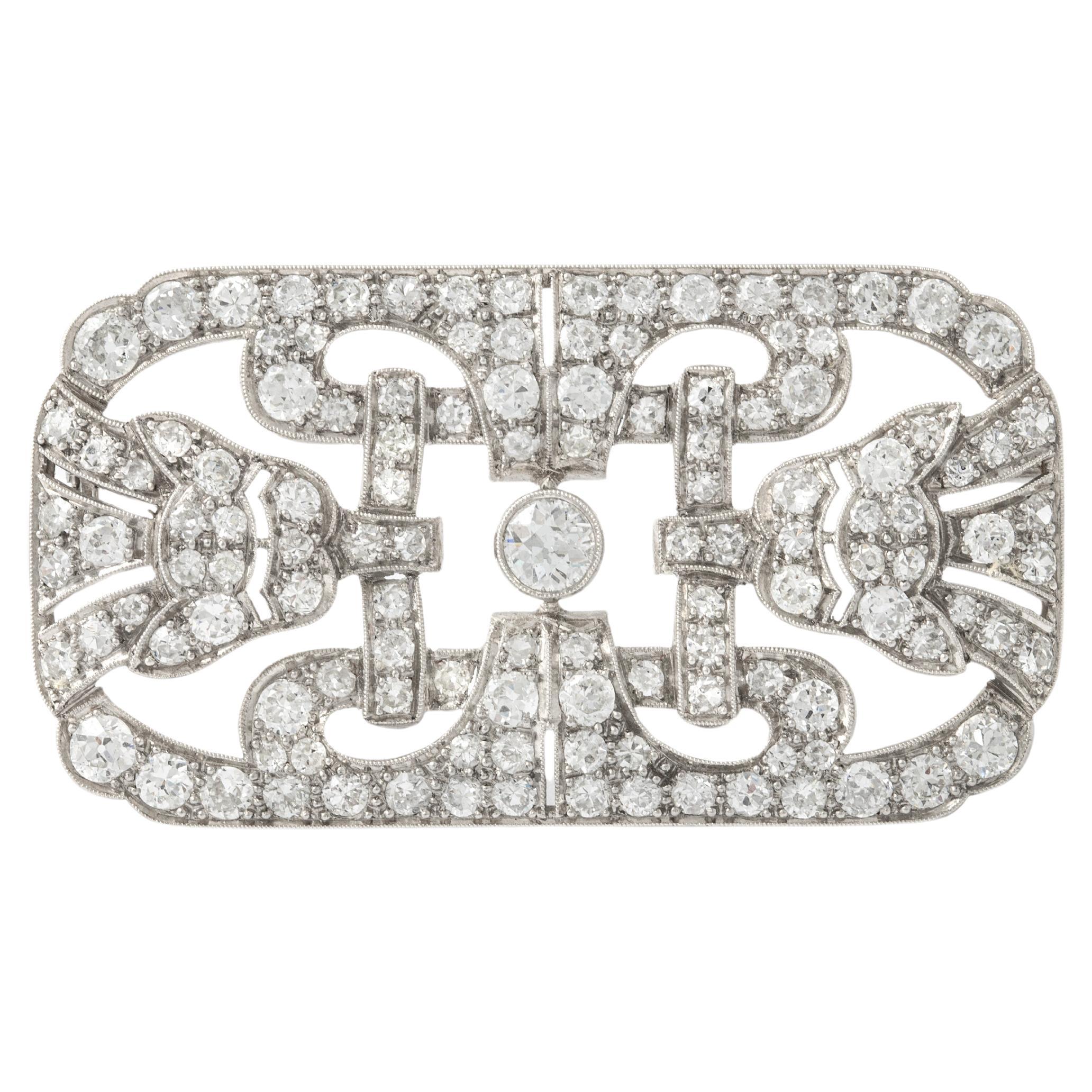 Art Deco Diamant-Brosche 1930er Jahre im Angebot