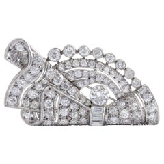 Art Deco Diamond Brooch 1950S
