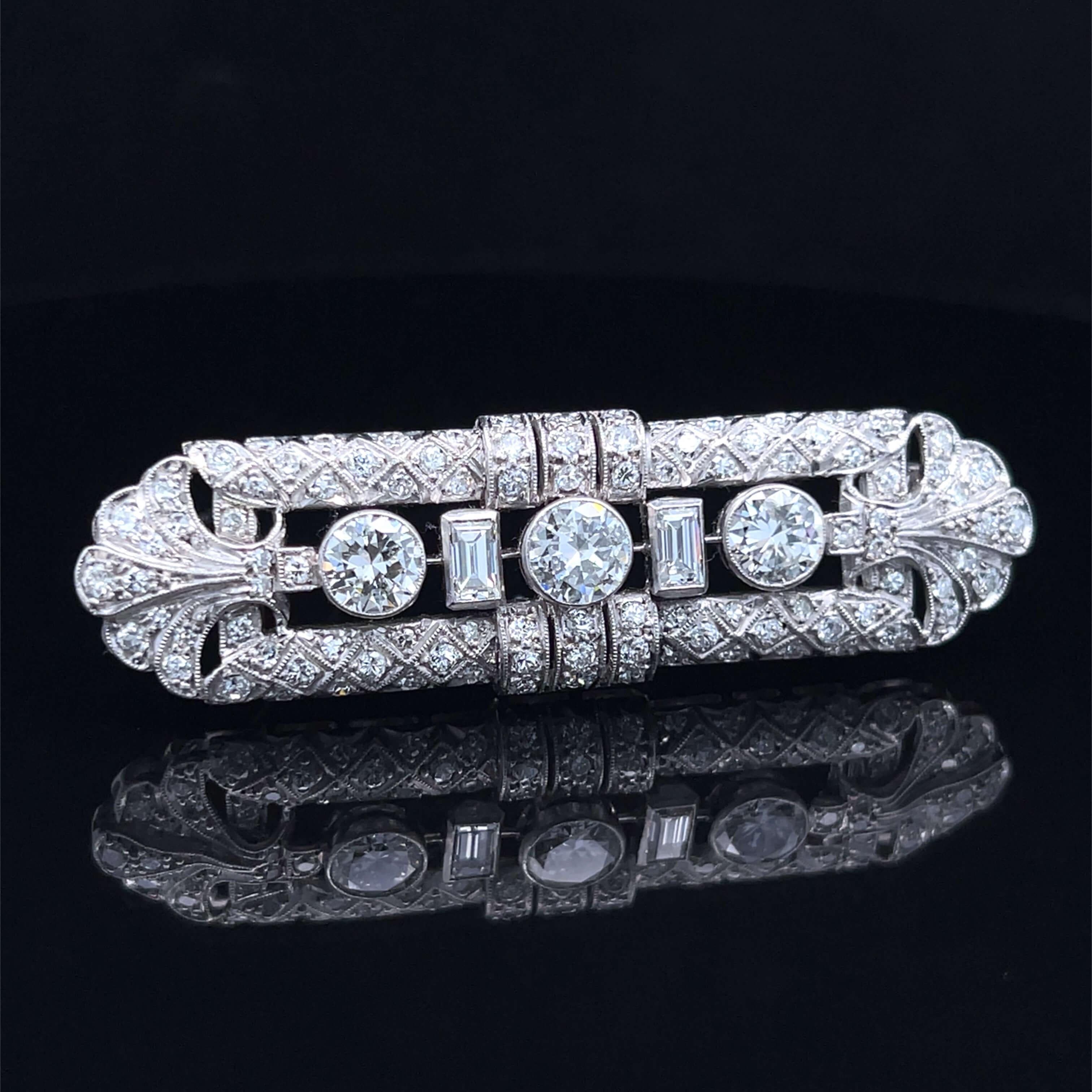 Art Deco Diamond Brooch Circa 1920s For Sale at 1stDibs