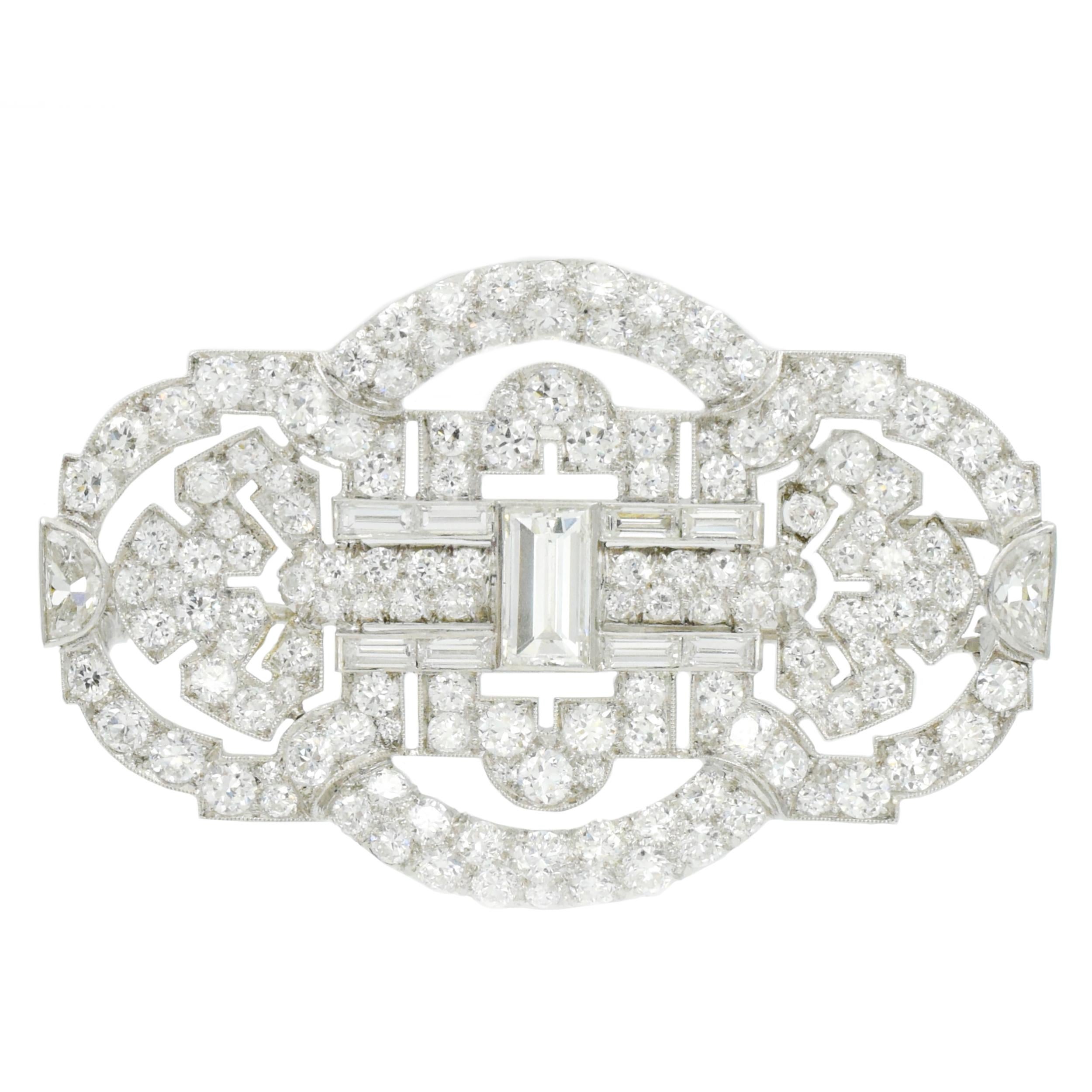 Art Deco Diamond Brooch 3