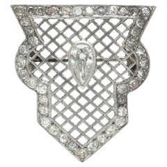 Art-Déco-Diamantbrosche, Platin