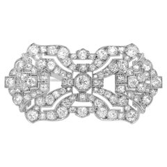 Art Deco Diamond Brooch with Geometric Shape