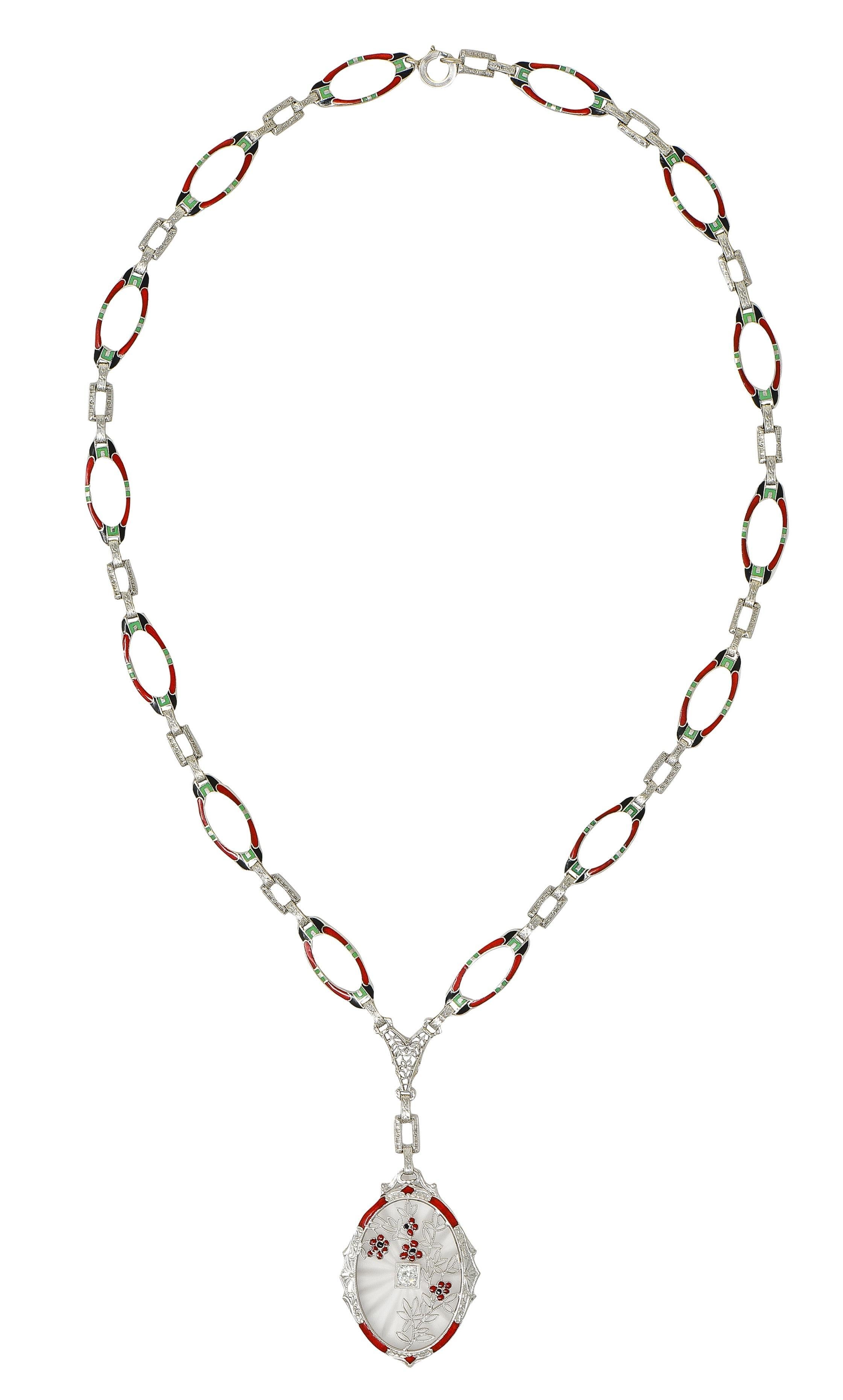 Collana Sartuoir in oro 14K con ciondolo antico in oro 14K e diamante di canfora. in vendita 4
